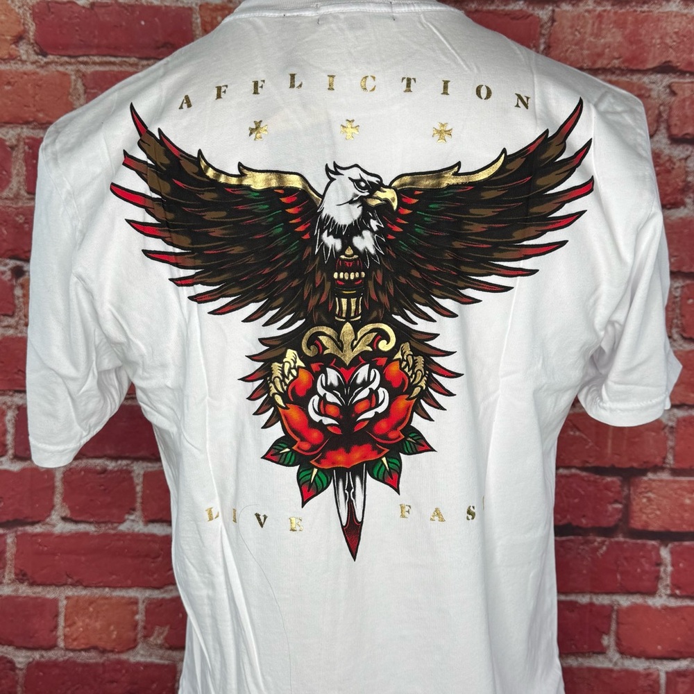 Affliction Black Label Men’s Eagle Short Sleeve T-shirt- Large - NWT - Picture 7 of 12